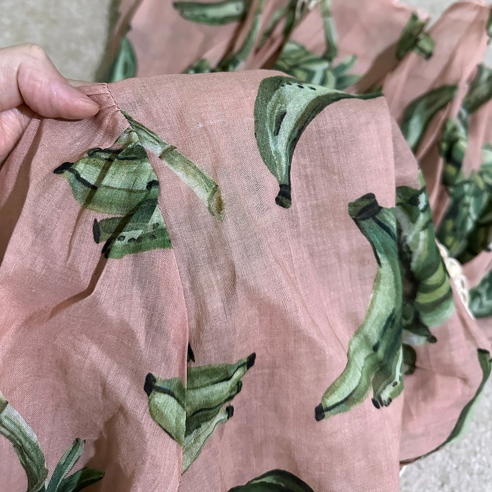 Alemais Pink Mini Dress with Green Banana Print - Picture 15 of 16